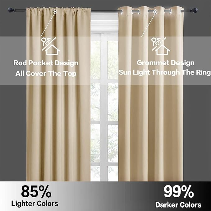 RYB HOME Basement Bathroom Kitchen Cafe Privacy Curtains 30 inches | Thermal - Image 5