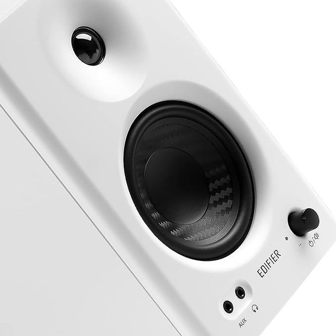 Edifier MR4 Powered Studio Monitor Speakers, 4" Active Near-Field Monitor Speaker - White (Pair)