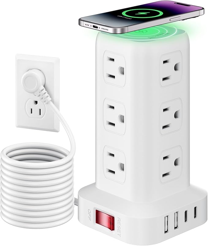 Extension Cord with Multiple Outlets, SMALLRT Power Strip Tower, 10FT Outlet by SMALLRT