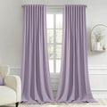 MIULEE Lilac Back Tab Blackout Curtains 52x108 Inch Long 2 Panels Set | Rod by MIULEE
