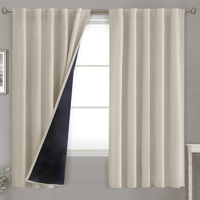 BGment 100% Room Darkening Thermal Insulated Blackout Curtains 63 Inches Long by BGment