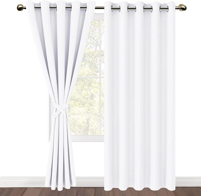 DWCN White Room Darkening Curtains 84 inch Long - Image 7