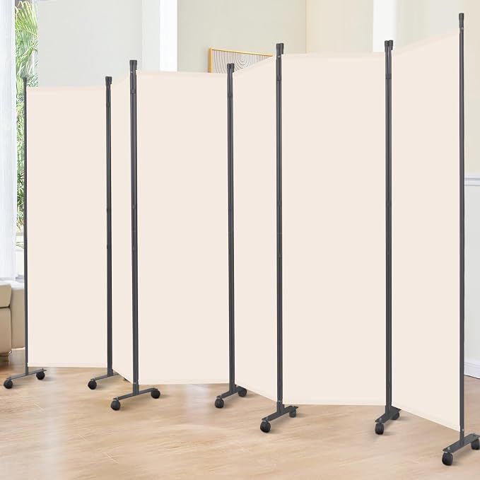 Room Divider 6FT 6 Panel Folding Privacy Screen by JVVMNJLK
