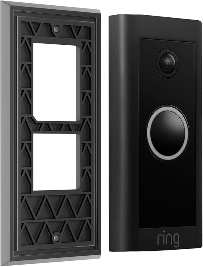 No-Drill Adhesive Mount Ring Video Doorbell Wired 5AT3T5 Apartment Rental Strong Tape Damage-Free Install Outdoor Brick Wall Metal Door Holder Bracket