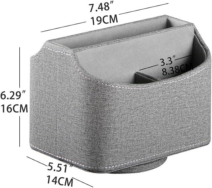 PU Leather 360° Rotatable Remote Control Holder, Nightstand TV Remote Caddy | - Image 2