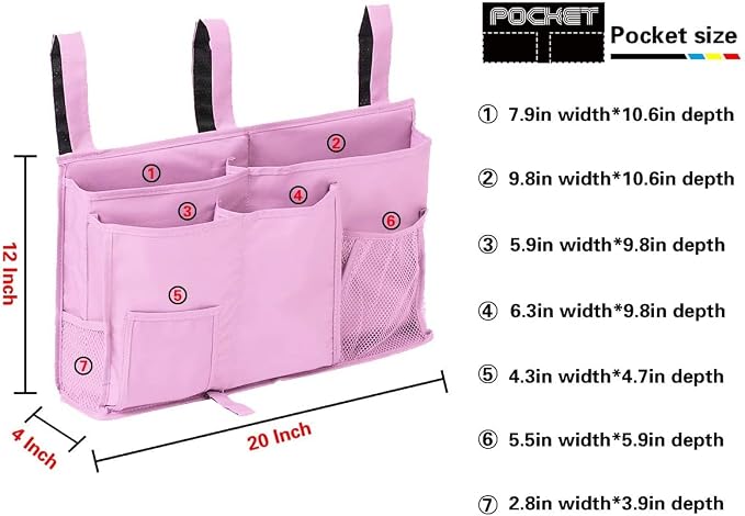 Bedside Storage Caddy, Hanging Storage Organizer Bag - Image 2