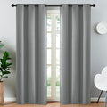 Yakamok Blackout Curtains 38x84 inch Dove Grey Thermal Drapes-Bedroom | 2 panels by Yakamok