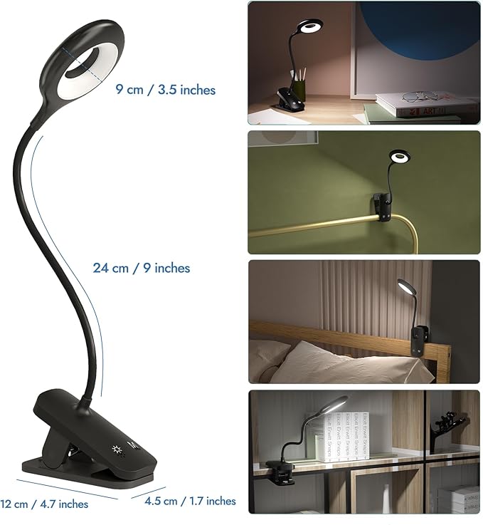 CUHIOY Rechargeable Clip on Reading Light - Image 4