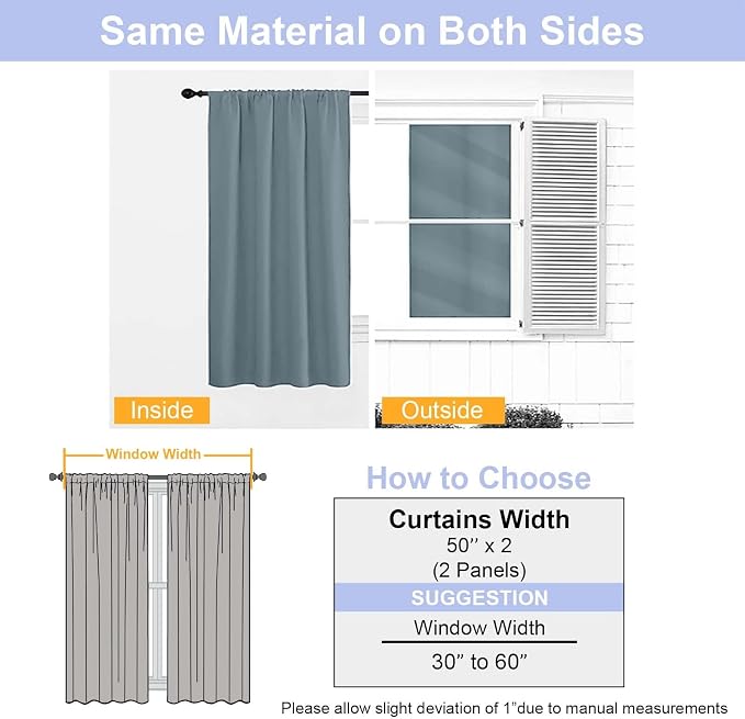 Simplebrand Ava Stone Blue Blackout Curtains - Image 9