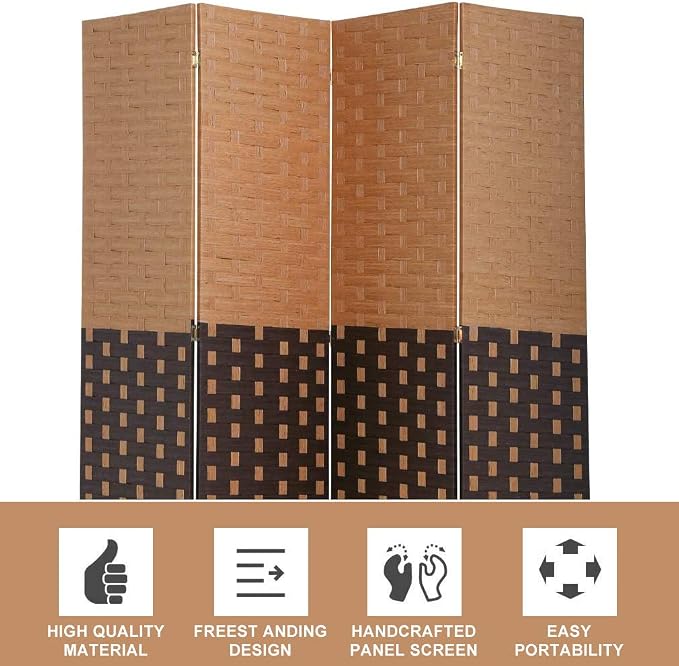 Room Dividers and Folding Privacy Screens 4 Panel 6 ft Foldable Portable Room - Image 3