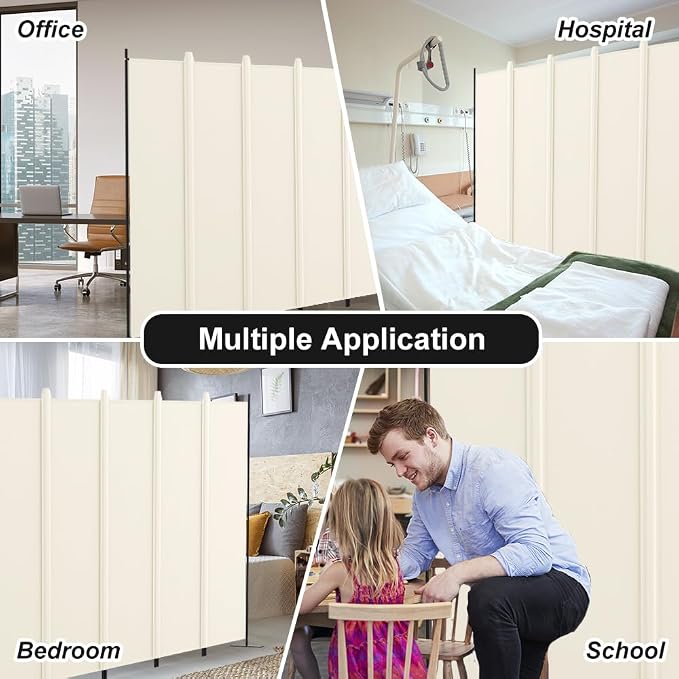 Kokorona 6 Panel Room Divider, 6FT Tall Folding Privacy Screen Wall Dividers - Image 6