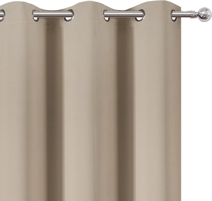 Khaki Blackout Curtains 42 x 54 Inch Length Set of 2 Panels Grommet Bedroom - Image 7