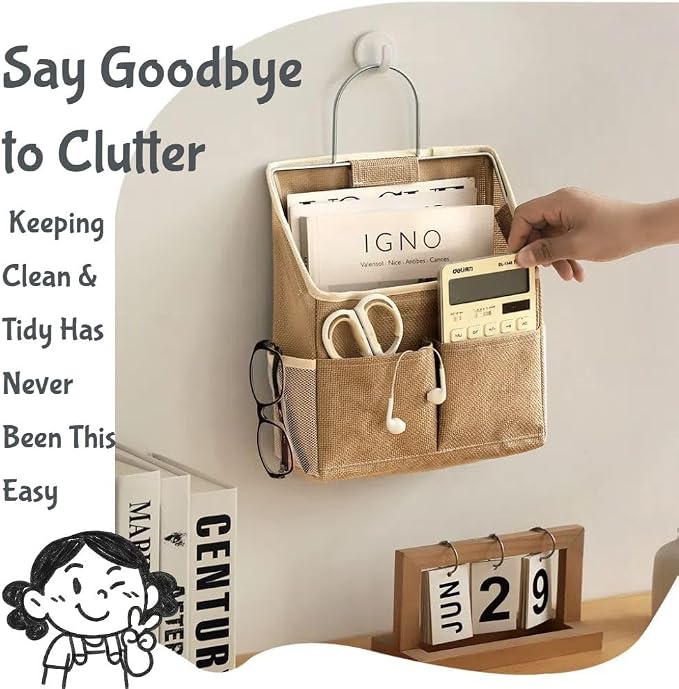 Dorm Storage Bedside Caddy Dorm Room Essentials Linen Hanging Storage Organizer - Image 3