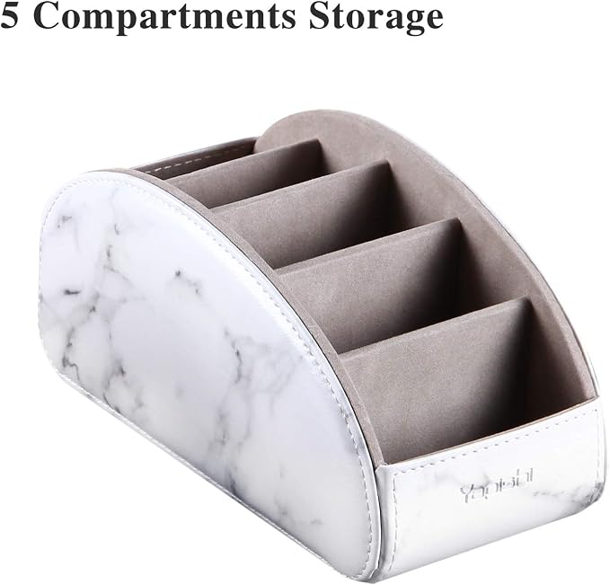 YAPISHI All-in-One Leather White TV Remote Holder - Image 4