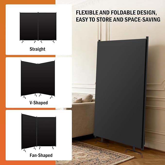 Room Divider Panel, Siebwin 2 Panel Folding Privacy Screens - Image 8