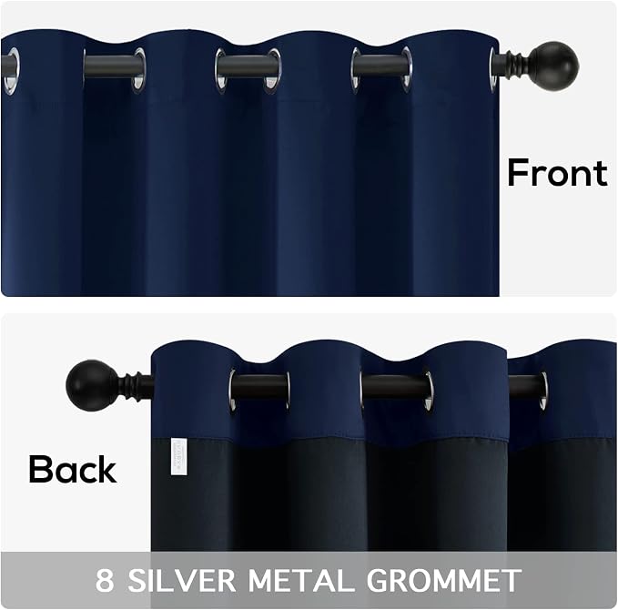 Yakamok Navy Blue Blackout Curtains 63 inches Long - Image 6