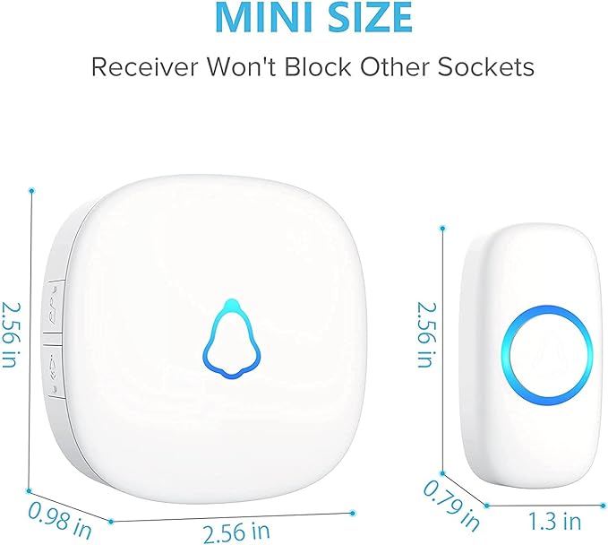Wireless Doorbell, Remote Door Bell Ringer Wireless Long Range 1000FT, Matt Finish, SECRUI Wireless Doorbells for Home with 3 Plug-in Doorbell Chime and 2 Waterproof Ringer Button (White)