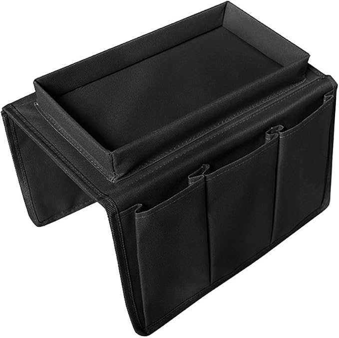 5 Pockets TV Remote Control Holder Couch Sofa Tray Armrest Organiser Oxford - Image 3