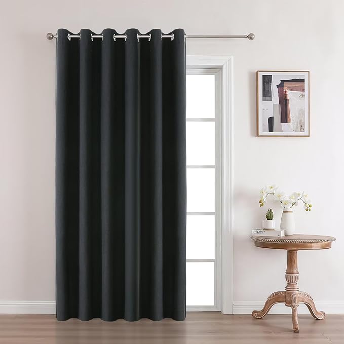 Joydeco Charcoal Grey Blackout Curtains 96 Inches Long, Curtains 96 Inch Length by JOYDECO
