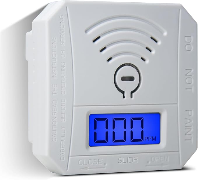 TALLPOWER Carbon Monoxide Detector,CO Gas Monitor Alarm,CO Sensor with LCD Digital Display and Sound Warning,CO Alarm with Sensitive CO Sensor,Battery Powered,for Home,Bedroom,Warehouse (1 Pack)