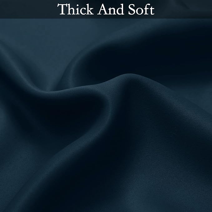 SimpleHome Ombre Gradient Navy Blue White to Gray Bedroom Curtains, 52Wx84L | - Image 7