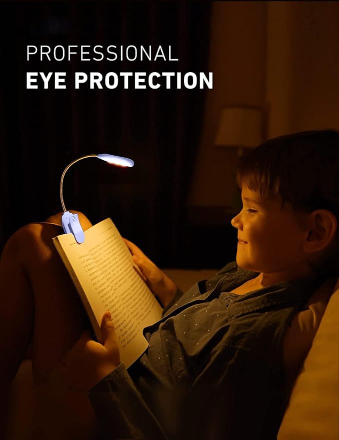 Rechargeable Book Light for Reading in Bed, 80H Reading, 3 Brightness Levels & - Image 5