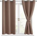 Short Blackout Curtains for Bedroom Cappuccino 42 x 45 Inch 2 Panel | Thermal by Hiasan