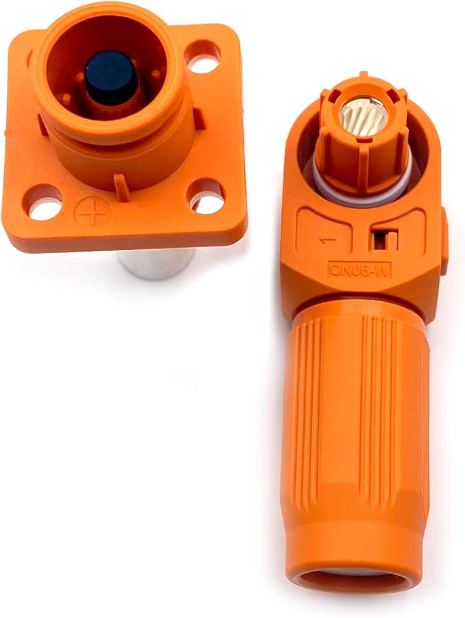 1 Set Battery Energy Storage Connector, 450A High Current Connectors Quick Plug Terminal Orange Right Angle Plug and Socket IP67 Waterproof Power Adapter Crimping 185mm² Wiring (1500V)