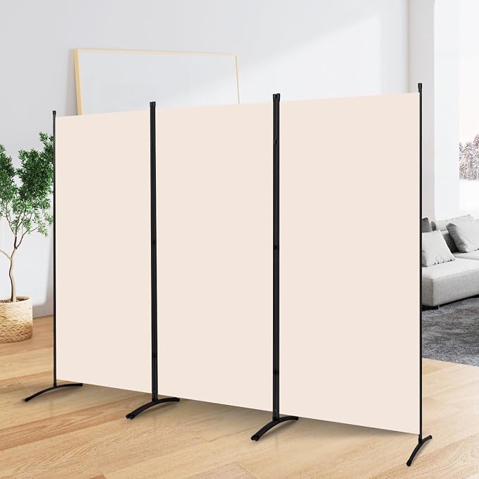 3 Panel Folding Room Divider, Sturdy Frame Freestanding Wall Divider | by YASRKML