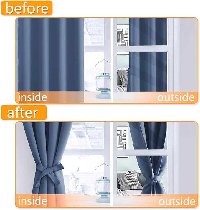 Blackout Curtains for Bedroom, 52 x 36 Inches Long, Window Curtains for Living - Image 5