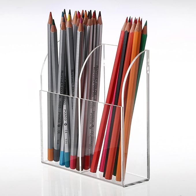 Hipiwe Wall Mount Remote Control Holder Acrylic Media Organizer, 2 Slots | - Image 6