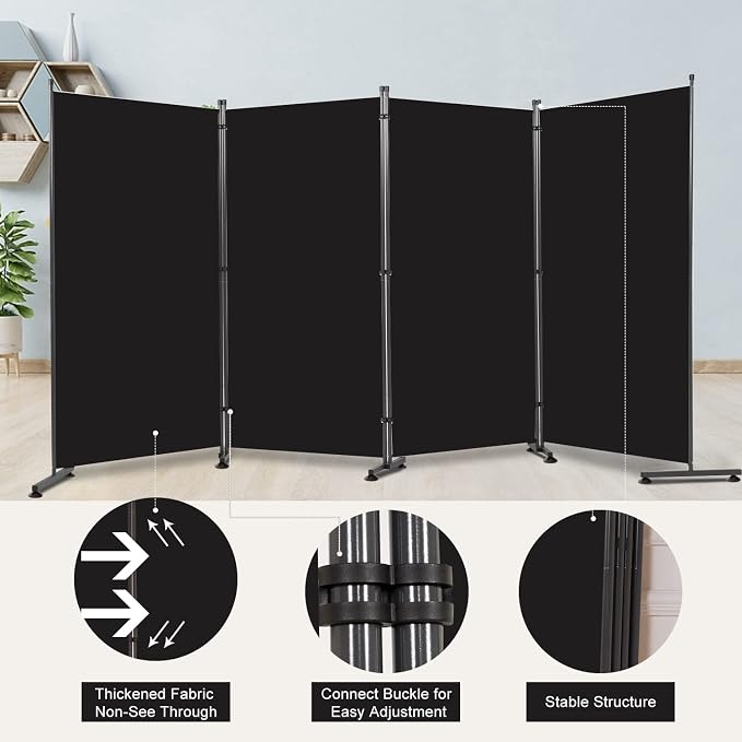 Room Divider Folding Privacy Screens, 6FT Tall Divider - Image 4