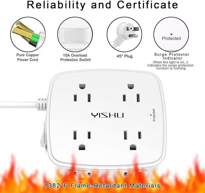 5Ft Surge Protector Power Strip - Image 6