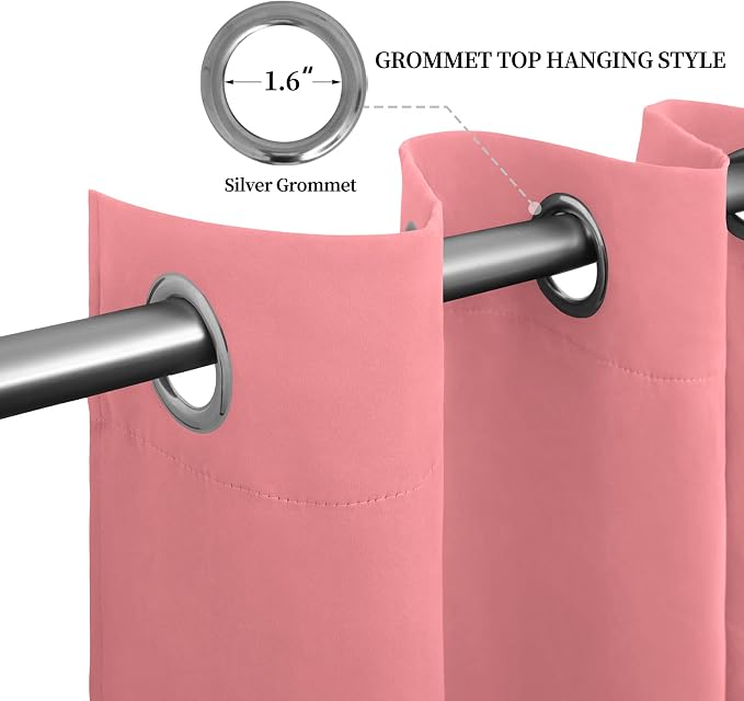 Easy-Going Thermal Grommet Blackout Curtains, 2 Panels 52x84 in, Noise Reduction - Image 5