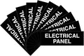 All Quality Basic Electrical Panel Sign - Fire Regulation Safety Compliance Sign - Black - Medium (10 Pack)