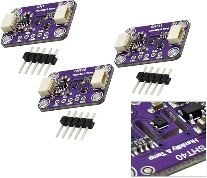 SHT40 SHT41 SHT45 Temperature and Humidity Sensor Module 3.3-5V I2C for Air Conditioners and Automation Controls(SHT41)