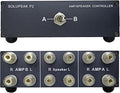 SOLUPEAK P2 2(1)-in-1(2)-Out Amp Amplifier Speaker Switcher Selector Switch Splitter 2-Way Loudspeaker Control Combiner Box