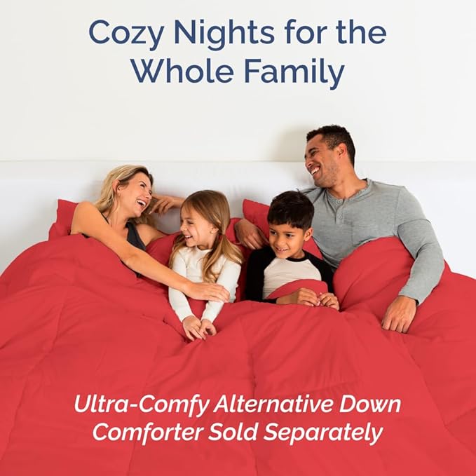 Full XL Bed Sheet Set - 4 Piece Extra Long Extended Full XL Sheets - Soft, Breathable and Cooling - Fits 8" to 16" Mattress with Deep Pockets - 54" x 80" - Easy-Fit, Wrinkle and Fade Resistant - Red