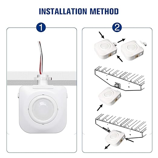 ECOELER High-Bay Occupancy Sensor Switch, 360° Passive Infrared PIR Ceiling Sensor, 120-277VAC, Neutral Wire Required, Automatic Commercial/Residential Lighting Solution, UL Listed, 10 Pack