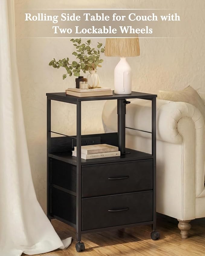 Faesun Swivel Lift Top Nightstand - Image 8