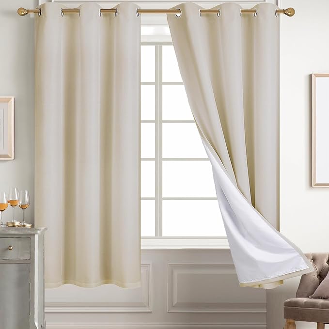 Diraysid 100% Blackout Curtains Light Beige Linen Curtains by Diraysid%2C+refresh+your+life