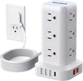 Extension Cord with Multiple Outlets, SMALLRT Flat Plug Power Strip Tower with by SMALLRT