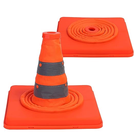 Sunnyglade 4 Pack 20 inch Collapsible Traffic Cones Multi Purpose Pop up Reflective Safety Cone(4)