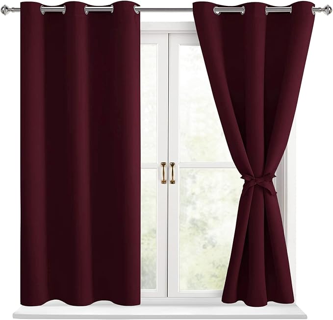Blackout Curtains for Bedroom, 38 x 54 Inch 2 Panels | Thermal Insulated & by Hiasan