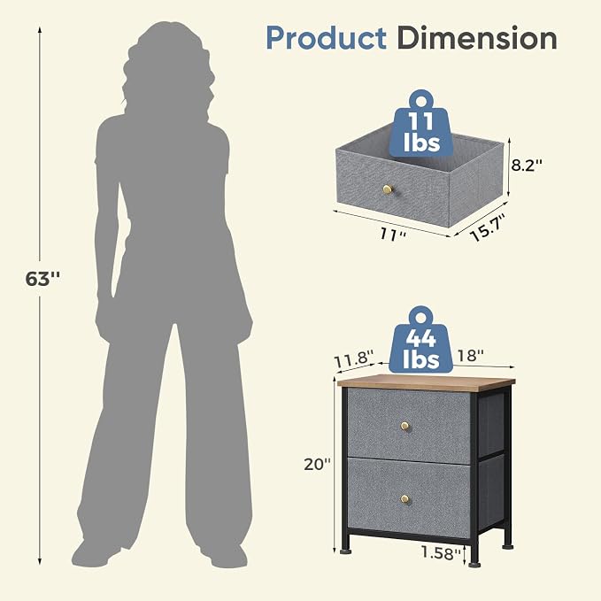 DUMOS Nightstand, Bedside Table - Image 3