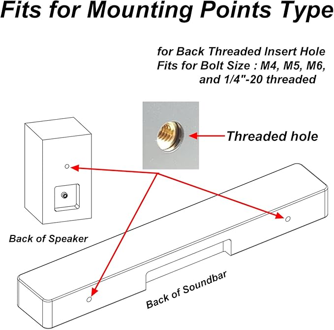 Vdsvksd Wall Mount for Samsung, Sony, Vizio, Roku Speakers - Rear, Satellite, Surround Sound & Bookshelf Speakers