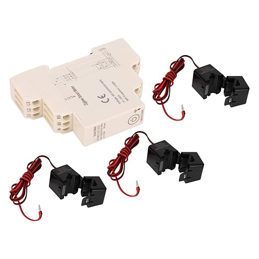 100A 3 Phase Power Meter Energy Consumption Electricity Usage Monitor with APP Control for Home School Dormitory Shopping Mall with Clamp Current Transformer DIN Rail Watt Kwh Frequency Meter