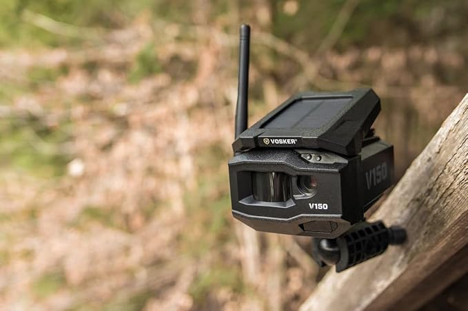 Vosker V150 Solar-Powered LTE Cellular Home Security Outdoor Camera | Motion Activated Sensor Nightvision Wireless Camera | Receive Photos on Your Mobile App (V150-US-MSD32GB)