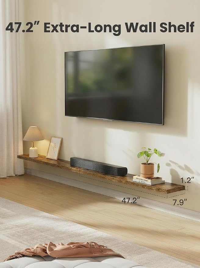 Amada 47.2" Floating Shelves for Wall Decor & Storage, Living Room, 22 lbs - Image 4