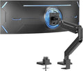 PUTORSEN 17-49 Inch Ultrawide Monitor Arm, up to 20KG, Heavy Duty Monitor Arm, Premium Aluminium Monitor Mount for Flat/Curved Monitor with VESA 75 * 75/100 * 100 mm, Gas Spring Monitor Desk Mount